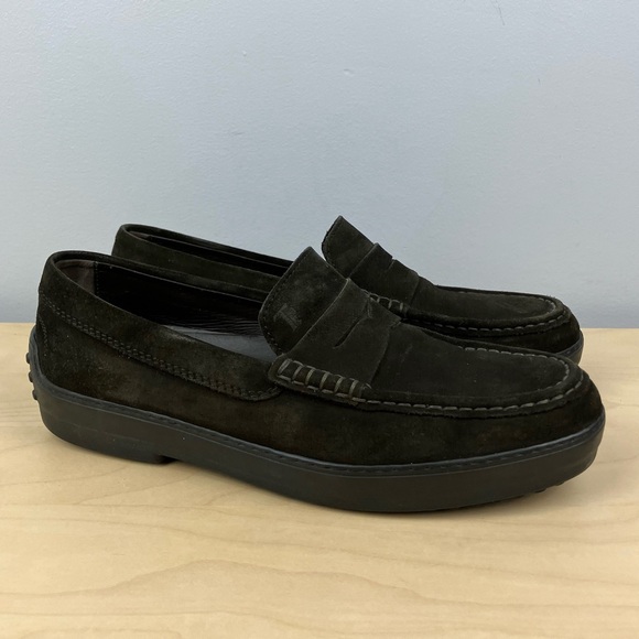 TOD\'S Black Suede Leather Slip on Loafer Shoes Men\'s Size 7.5 TOD\ main image 2